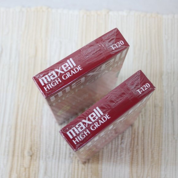 MAXELL LOT 2 T-120 HIGH GRADE 6 HOUR BLANK VIDEO CASSETTE TAPES VHS NEW-SEALED - Picture 4 of 9